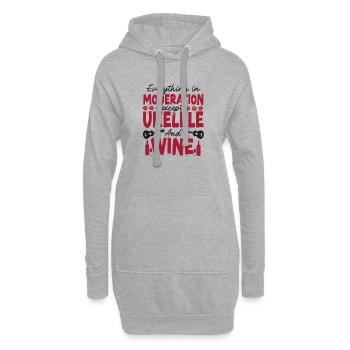 Hawaiian Ukulele Uke Wine - Hoodie-Kleid - Grau meliert - Vorne