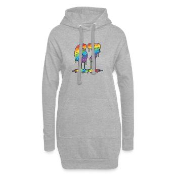 Célébration du mème Rainbow 67 - Sweat-shirt à capuche long Femme - gris chiné - Devant