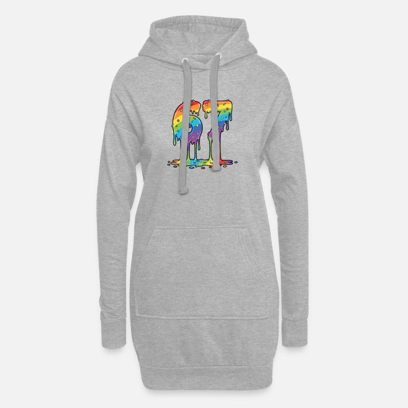 Rainbow 67 Meme-Feier - Hoodie-Kleid - Grau meliert