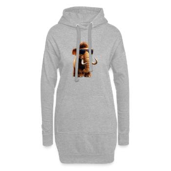 Mammut Wollhaarmammut Eiszeit Mammuts Süßes Mammut - Hoodie-Kleid - Grau meliert - Vorne