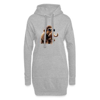 Mammut Wollhaarmammut Eiszeit Mammuts Süßes Mammut - Hoodie-Kleid - Grau meliert - Vorne