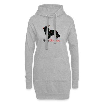 Cavalier King Charles Spaniel Noël Hiver - Sweat-shirt à capuche long Femme - gris chiné - Devant