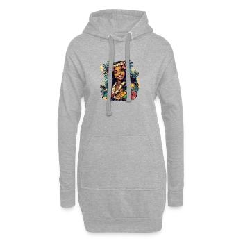 Tropische Hula-Blumenkranz - Hoodie-Kleid - Grau meliert - Vorne