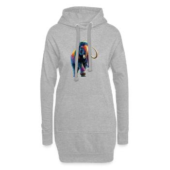 Mammut Wollhaarmammut Eiszeit Mammuts Süßes Mammut - Hoodie-Kleid - Grau meliert - Vorne