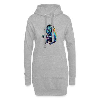 Jeux vidéo d’animaux de jeu caméléon drôles - Sweat-shirt à capuche long Femme - gris chiné - Devant