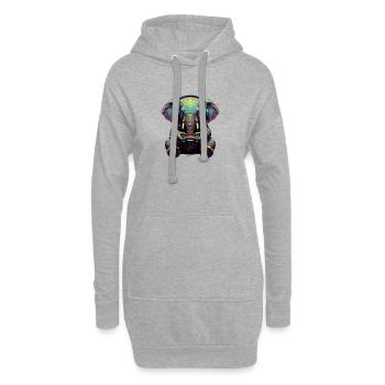 Jeux d’éléphants Jeux vidéo d’animaux Éléphant drôle - Sweat-shirt à capuche long Femme - gris chiné - Devant