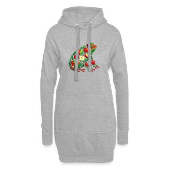Frosch Apfel - Hoodie-Kleid - Grau meliert - Vorne