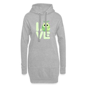 Raupe Liebe Schmetterling - Hoodie-Kleid - Grau meliert - Vorne