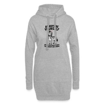 Zebra Spruch Lustiges Zebra Geschenk - Hoodie-Kleid - Grau meliert - Vorne