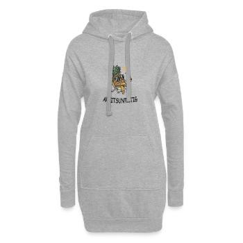 Arbeitsuntätig – Lustige Ananas im Urlaubsmodus - Hoodie-Kleid - Grau meliert - Vorne