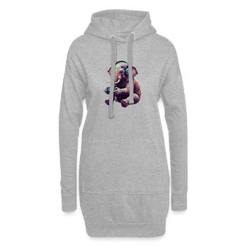 Jeux d’éléphants Jeux vidéo d’animaux Éléphant drôle - Sweat-shirt à capuche long Femme - gris chiné - Devant