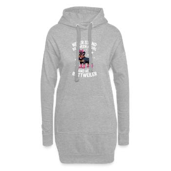 Rottweiler Sprüche Lustiges Rottweiler Geschenk - Hoodie-Kleid - Grau meliert - Vorne