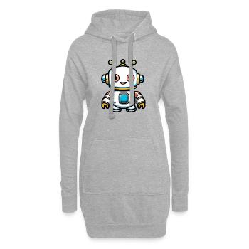 Kleiner Roboheld Cartoon - Hoodie-Kleid - Grau meliert - Vorne