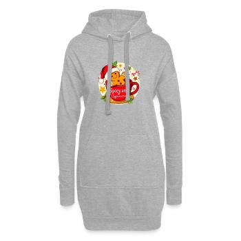 Lustiges Lebkuchen-Würziges und koffeinhaltiges Weihnachten - Hoodie-Kleid - Grau meliert - Vorne