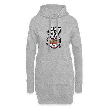 Dessin animé joyeux Ramen à la vapeur - Sweat-shirt à capuche long Femme - gris chiné - Devant