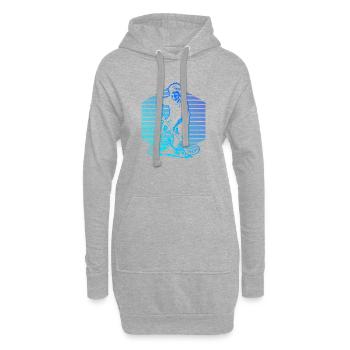 Un motif réservé au floorball - Sweat-shirt à capuche long Femme - gris chiné - Devant
