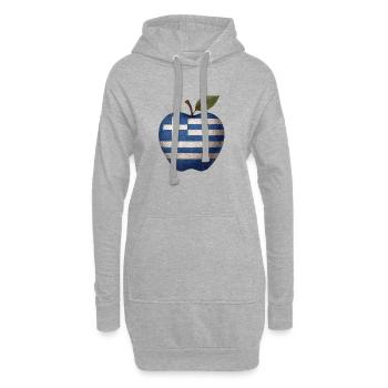 Grèce - Sweat-shirt à capuche long Femme - gris chiné - Devant