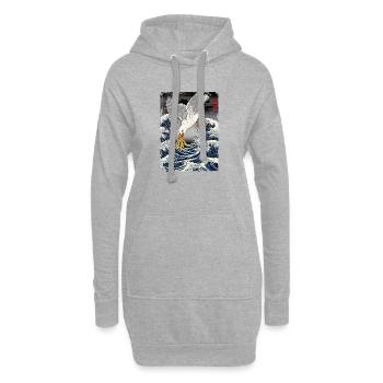 Möwen stiehlt Fries Lustig - Hoodie-Kleid - Grau meliert - Vorne