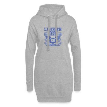 50 Geburtstag 1976 Legenden Grunge Leben beginnt - Hoodie-Kleid - Grau meliert - Vorne