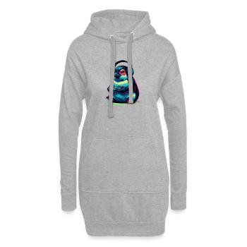 Pengiun Gaming Jeux vidéo Animaux Drôles Pengiun - Sweat-shirt à capuche long Femme - gris chiné - Devant