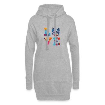 Miniaturschnauzer lieben bunte Farbspritzer - Hoodie-Kleid - Grau meliert - Vorne