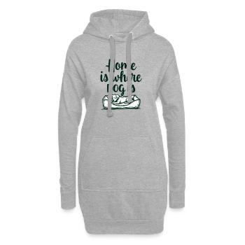 Le foyer, c’est là où le chien est l’amour du chien - Sweat-shirt à capuche long Femme - gris chiné - Devant