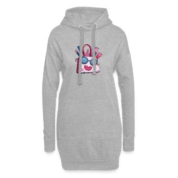 Kosmetikbag mit Sonnenbrille Charme - Hoodie-Kleid - Grau meliert - Vorne