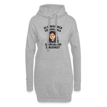Trop poli, trop honnête - diction comique pour les femmes - Sweat-shirt à capuche long Femme - gris chiné - Devant