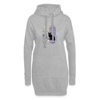 Gentle Goth Cozy Goth Katze - Hoodie-Kleid - Grau meliert - Vorne