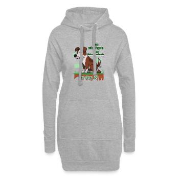 Das wichtigste am Schweißausbruch ist das W - Hoodie-Kleid - Grau meliert - Vorne
