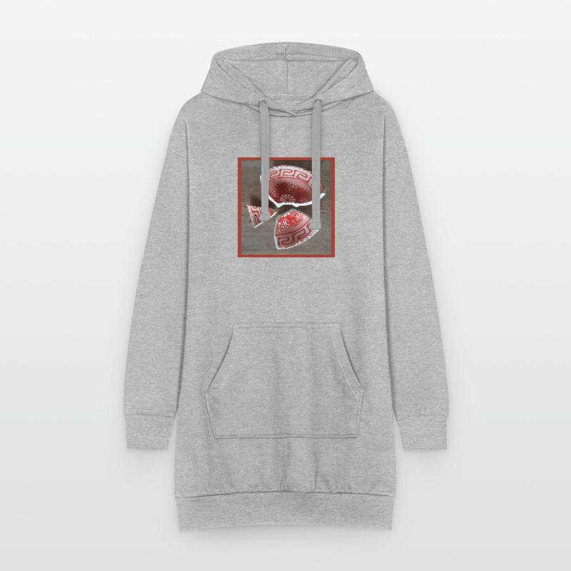 Broken Shell Patterning Hoodie Dress