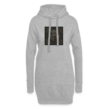 Guerrier raton laveur viking avec hache runique - Sweat-shirt à capuche long Femme - gris chiné - Devant