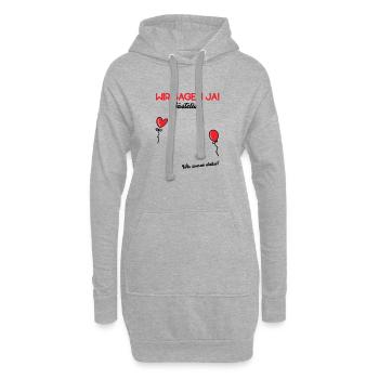 WIR SAGEN JA Hochzeit Gästebuch Polterabend - Sweat-shirt à capuche long Femme - gris chiné - Devant