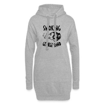 George Sand rauchende Karikatur - Hoodie-Kleid - Grau meliert - Vorne