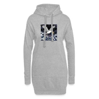 Möwen stiehlt Fries Lustig - Hoodie-Kleid - Grau meliert - Vorne