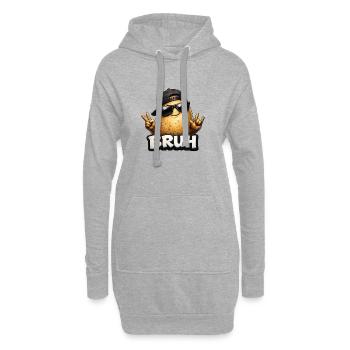 Patate brûlante avec lunettes de soleil - Sweat-shirt à capuche long Femme - gris chiné - Devant