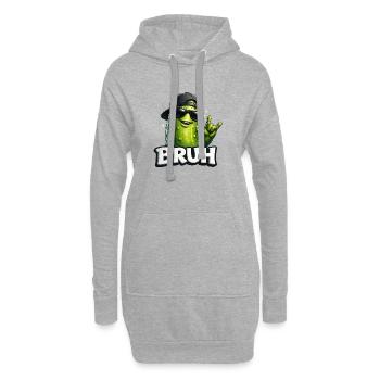 Concombre Meme BRUH avec des lunettes de soleil - Sweat-shirt à capuche long Femme - gris chiné - Devant
