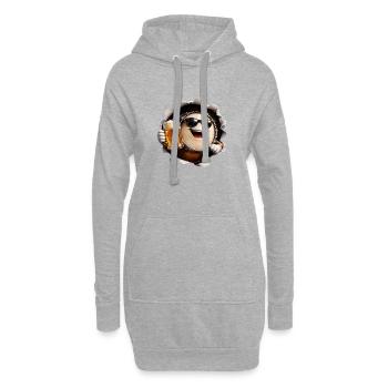 Bière de batterie - Sweat-shirt à capuche long Femme - gris chiné - Devant