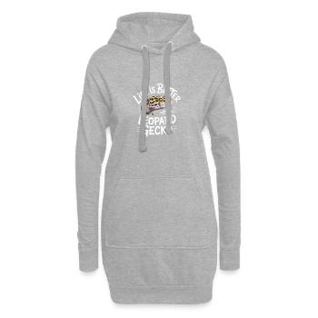 La vie du gecko léopard est meilleure - Sweat-shirt à capuche long Femme - gris chiné - Devant