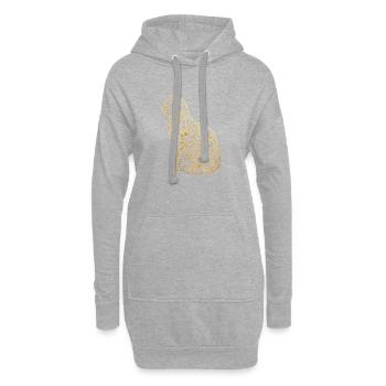 Goldene Katze im Art-Déco-Stil - Hoodie-Kleid - Grau meliert - Vorne