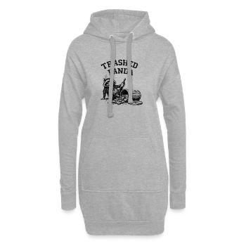 Panda détruit - Sweat-shirt à capuche long Femme - gris chiné - Devant