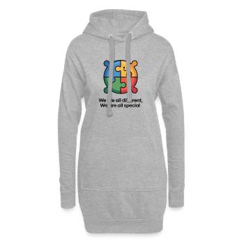 Inklusive Puzzle-Kreis - Hoodie-Kleid - Grau meliert - Vorne