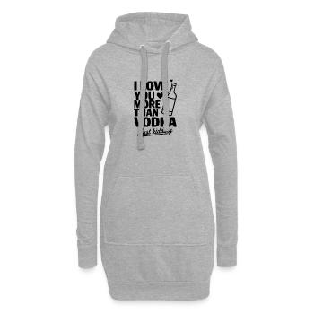 Ich liebe dich mehr als Wodka, nur ein Scherz. - Hoodie-Kleid - Grau meliert - Vorne