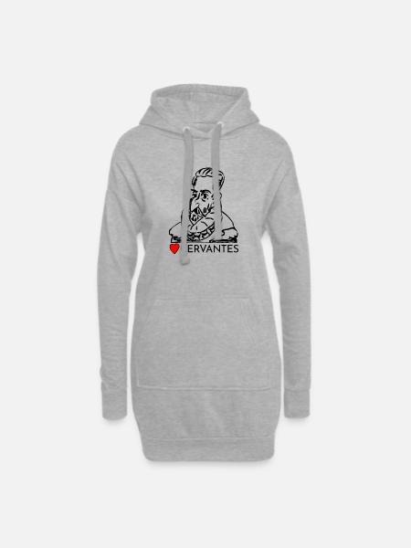 Portrait i love Cervantes - Hoodie Dress - heather grey
