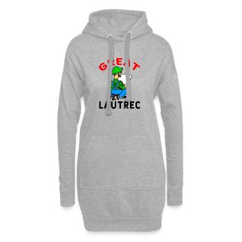 Porträt Toulouse-Lautrec - Hoodie-Kleid - Grau meliert - Vorne