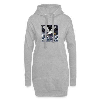 Möwen stiehlt Sandwich Lustig - Hoodie-Kleid - Grau meliert - Vorne