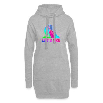 Ukulélé hawaïen ukélé rétro années 80 90 - Sweat-shirt à capuche long Femme - gris chiné - Devant