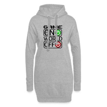 Jeu en marche et le monde en fin Citations amusantes de jeux vidéo - Sweat-shirt à capuche long Femme - gris chiné - Devant