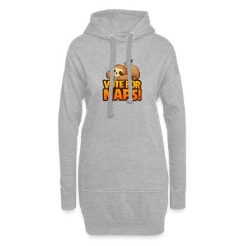 Vote For Naps Schläfer Faultier Design - Hoodie-Kleid - Grau meliert - Vorne