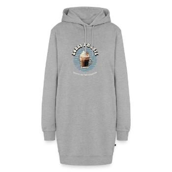 Snowboarder auf Kaffee - Hoodie-Kleid - Grau meliert - Vorne